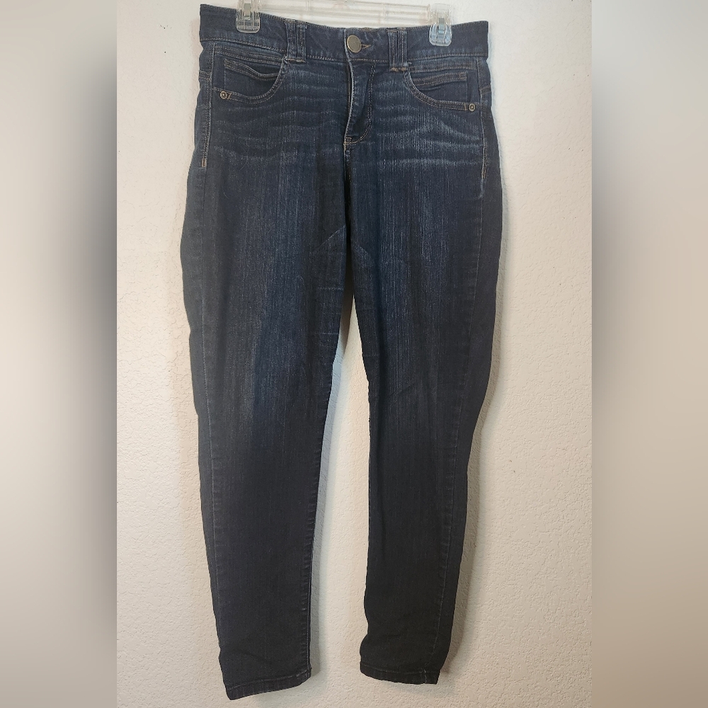 Democracy "Ab" Technology Dark Blue Ankle Skinny Jeans, Size 8